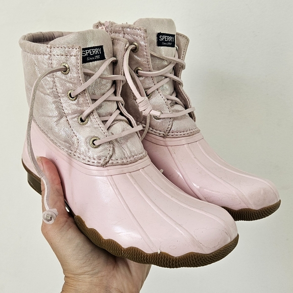 🩷S P E R R Y | Big Kids Saltwater Duck Boots | size 2M - Picture 2 of 16